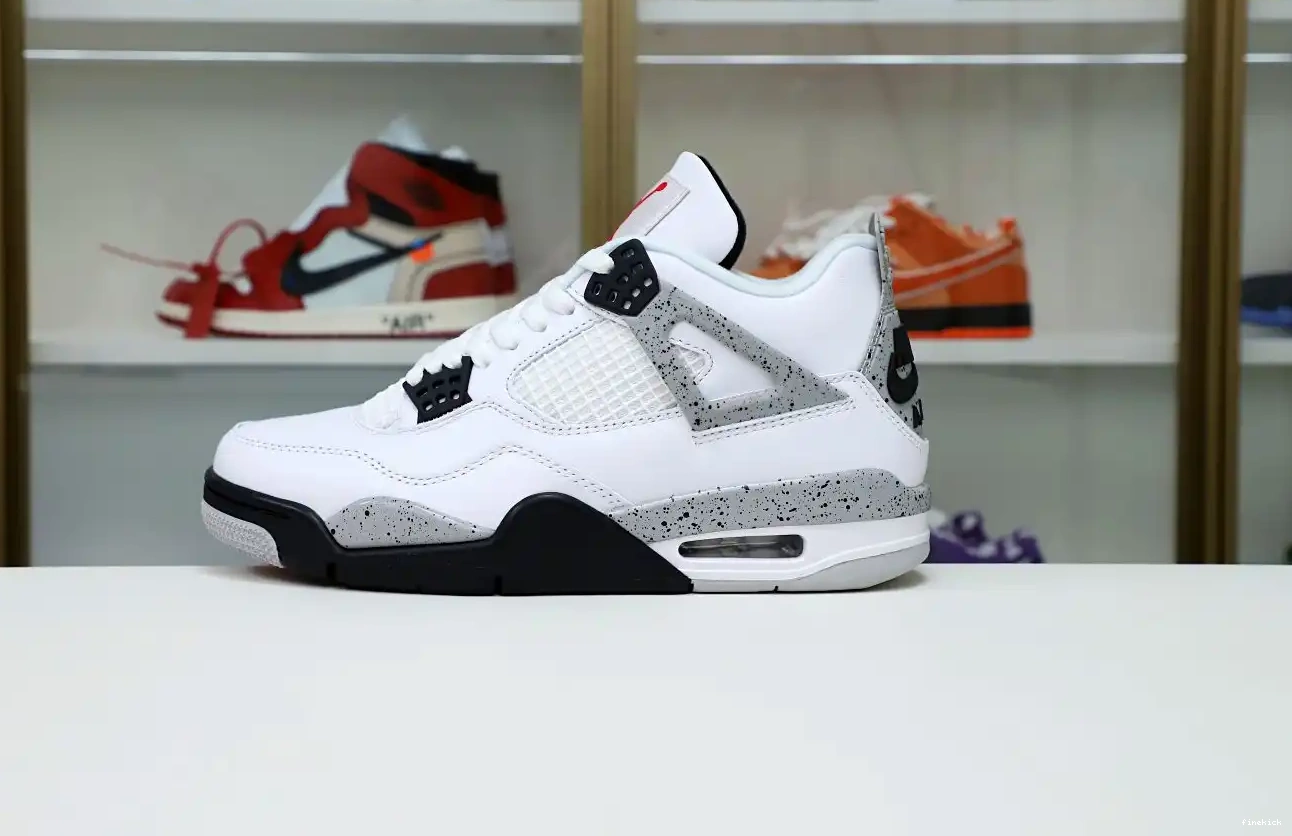 Retro White Jordan 4 Cement Air 0423